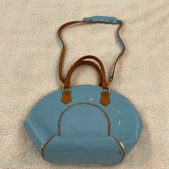 Patent leather blue vintage Louis Vuitton shoulder bag. Authentic - Picture 15 of 16